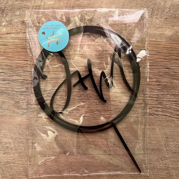 NWT Lyzoocozy | J + M Black Wedding Cake Topper - Picture 2 of 3